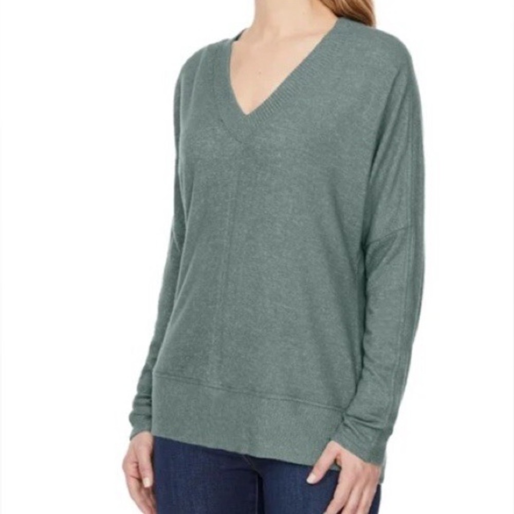 Buffalo David Bitton Pullover V-Neck Sweater Sage Green
